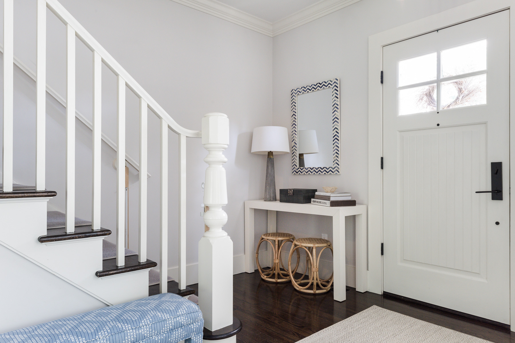 Entry hall with staircase from a Darien Rowayton Homes project
